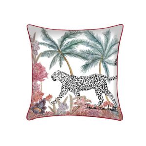 Coussin extérieur tissu léopard