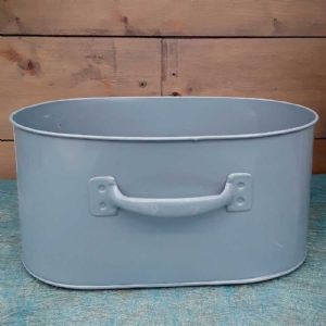Cache Pot Oval Box Bleu
